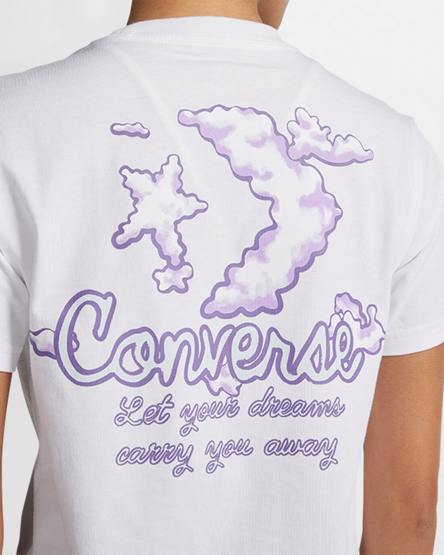 T-Shirts Dama Converse Dreamer Grafice Albi | RO 0VFYP579